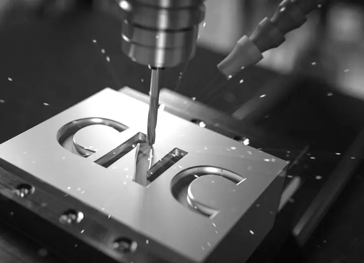 CNC carving detail on aluminum sign material