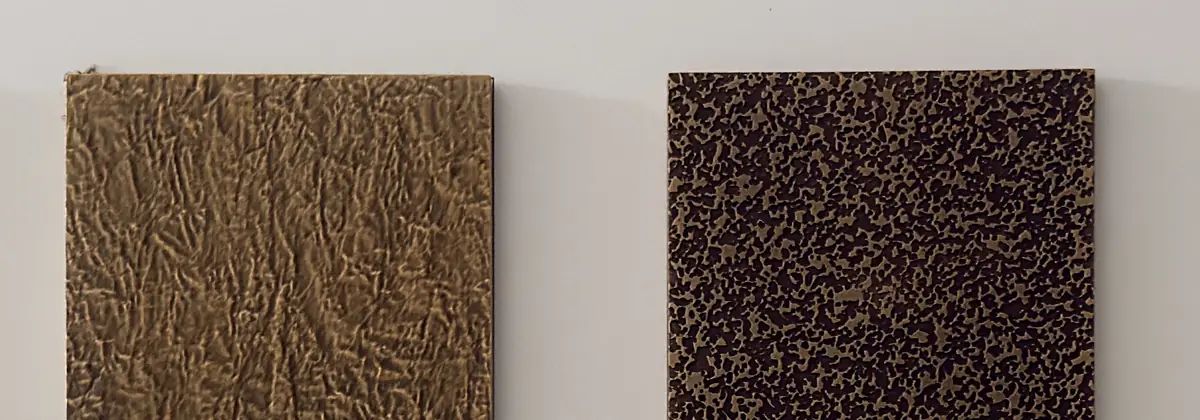 CNC relief sample board showing textures used for production-ready signage artwork review